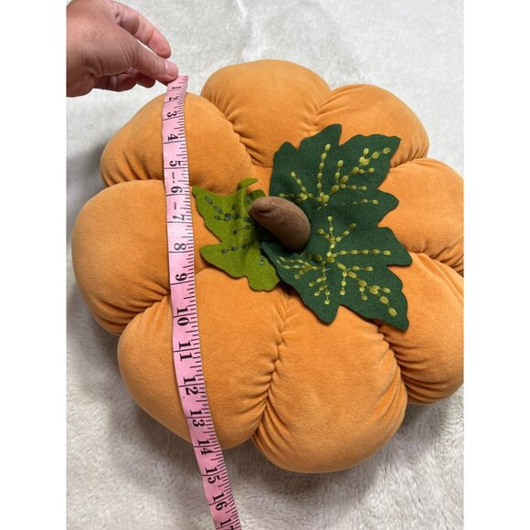 Pier 1 Imports Decorative Velvet Pumpkin Pillow 11" - Picture 2 of 8